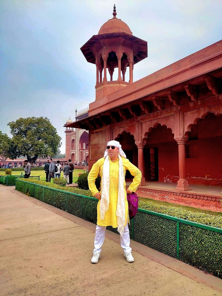 Jardines Taj Mahal en Agra India